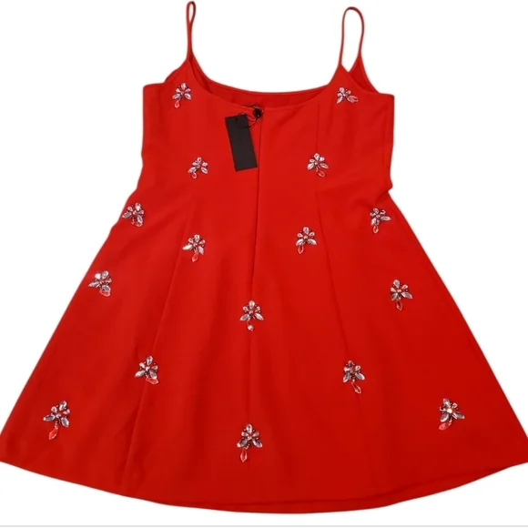 NWT Gianni Bini Cocktail Crepe Jewel A-Line Dress sz 10 - Picture 7 of 10